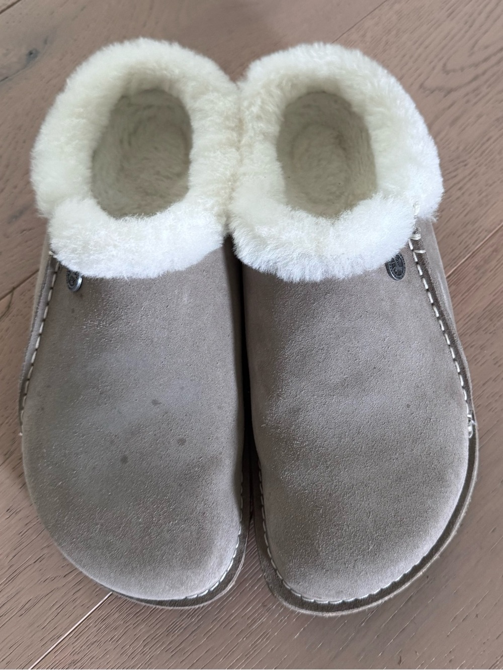 Birkenstock Zermatt Shearling Clogs Grey Size 38